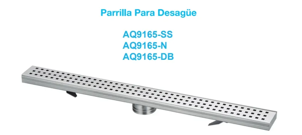 Drenaje Para Piso de Ducha Lineal 70 cm x 7 cm Acero Inoxidable Negro- Aqualia