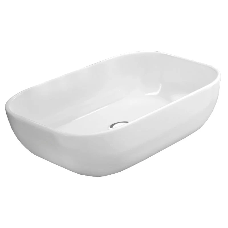 Lavabo Porcelana Cerámica Extrafina HORUS 45,5x32x13,5 Sobre Encimera Blanco ART&BATH