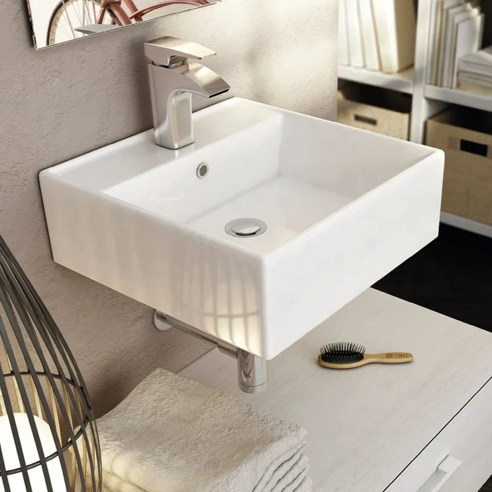 Lavabo Rectangular de Porcelana LIBRA de Art&Bath. 50x35x12 cm