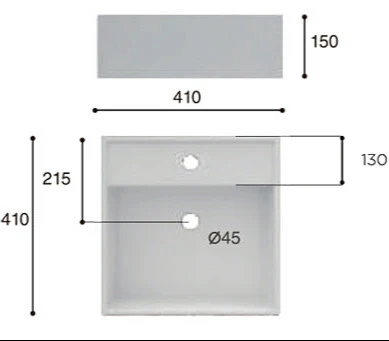 Lavabo Rectangular de Porcelana LIBRA de Art&Bath. 50x35x12 cm