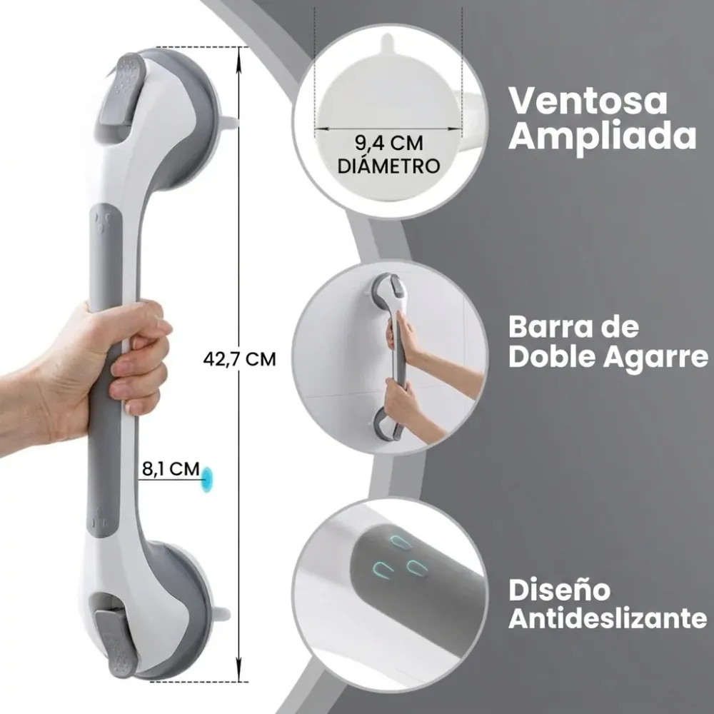Agárrate ArtiCasa | Barra de Seguridad para Ducha con Ventosas - Sin Perforaciones Arti Casa