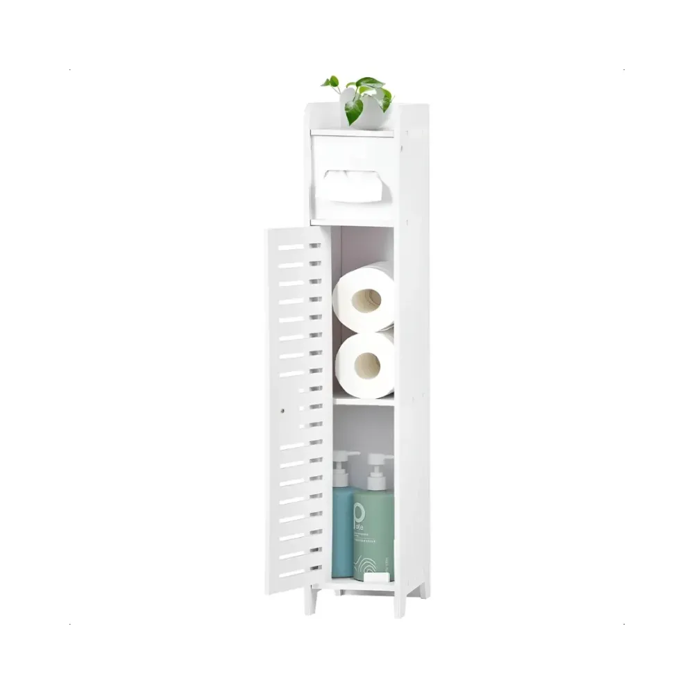 ESTANTE DE BAÑO DELGADO PORTA PAPEL HIGIÉNICO Y ACCESORIOS BLANCO - SLIMBATH Artilugio CL