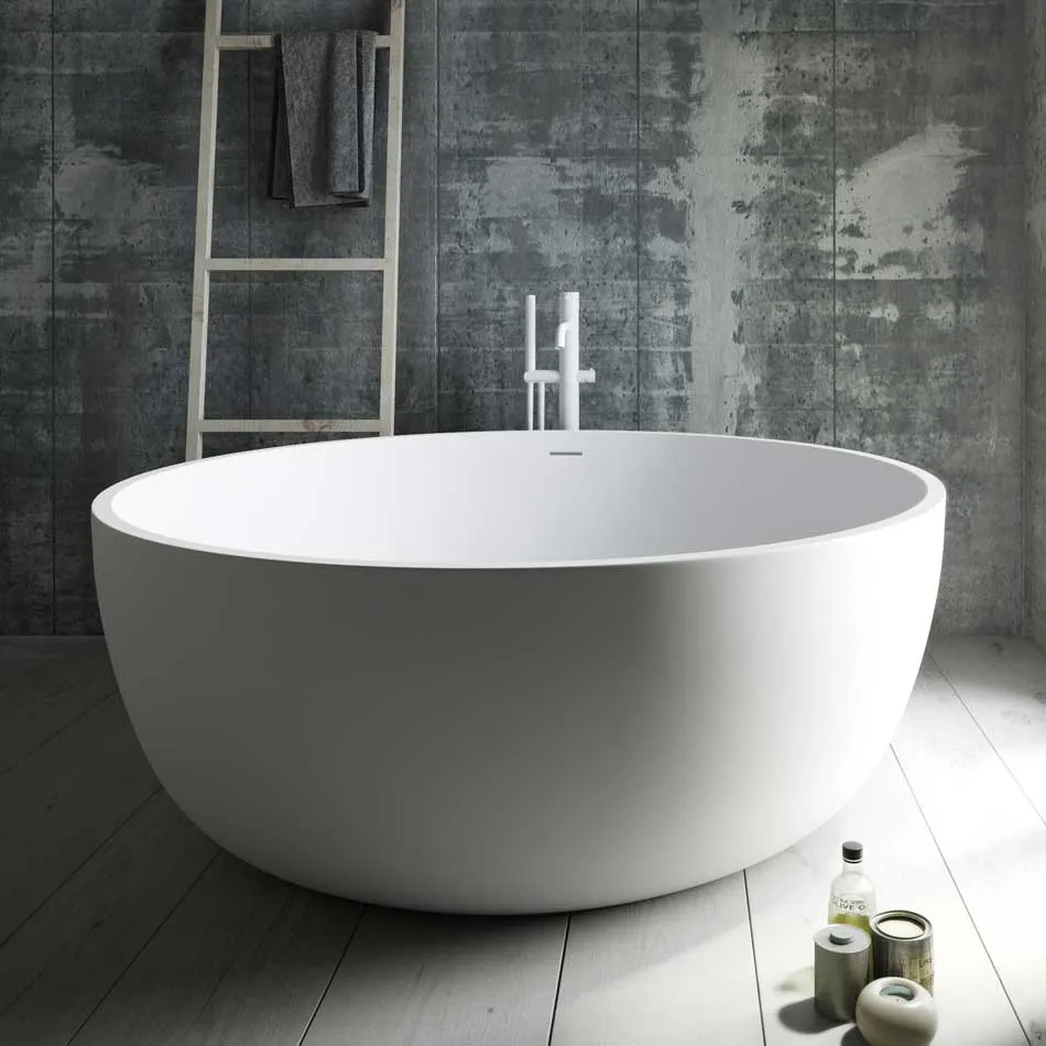 Bañera ARAL de SolidSurface Redonda de 150x56 cm | Baños 10 Blanco BAÑOS 10