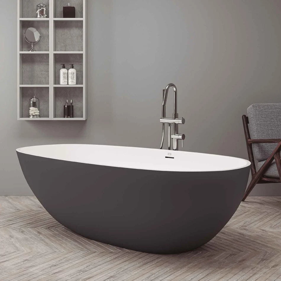 Bañera Exenta TAY Redonda. SolidSurface de 185X85x55 cm | B10 Blanco BAÑOS 10