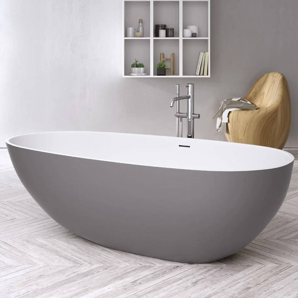 Bañera Exenta TAY Redonda. SolidSurface de 185X85x55 cm | B10 Blanco BAÑOS 10