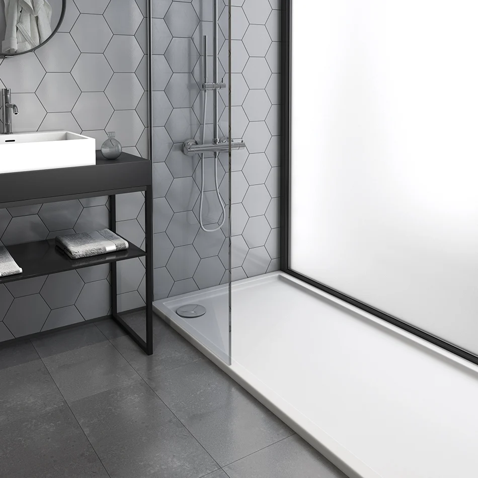 Plato de Ducha Acrílico EVOLUTION Baños 10 | Blanco | Antideslizante Clase 2/3 | Altura 5.5 cm BAÑOS 10
