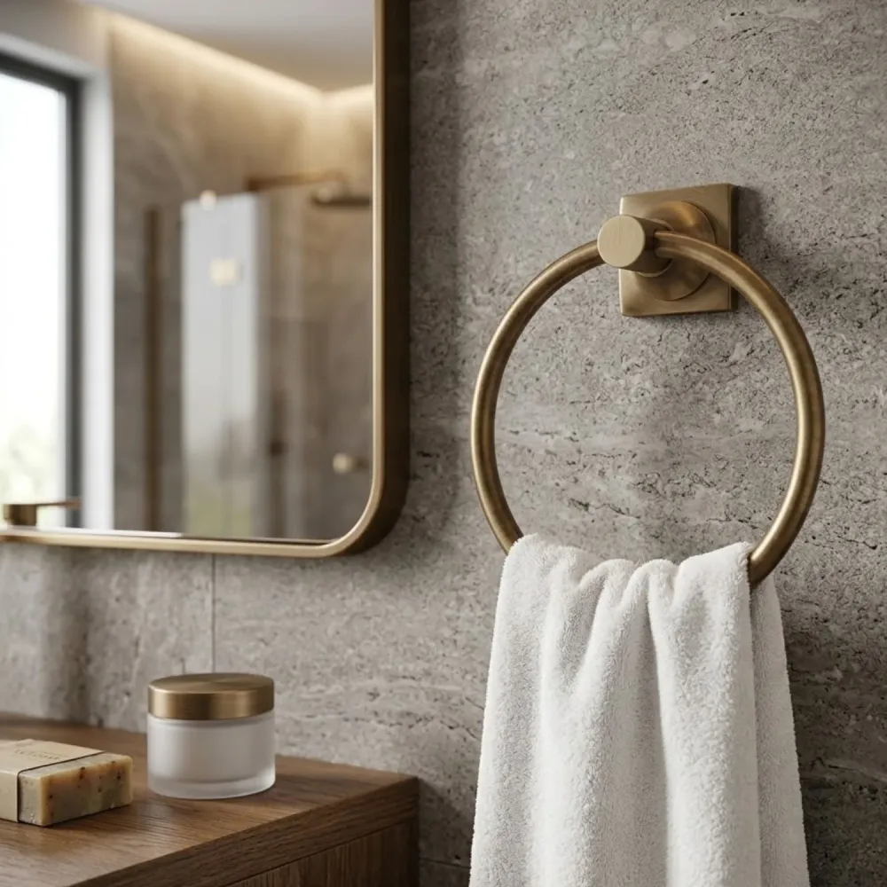 Juego de Accesorios de Baño Xcaret 6 Piezas Bronce | Set Completo para Baño Moderno y Funcional BARU