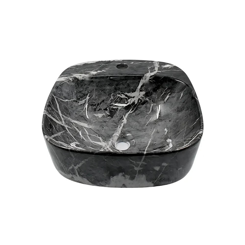 Lavamanos Sobreponer Cuadrado Moro Negro 420x420x155mm BARU