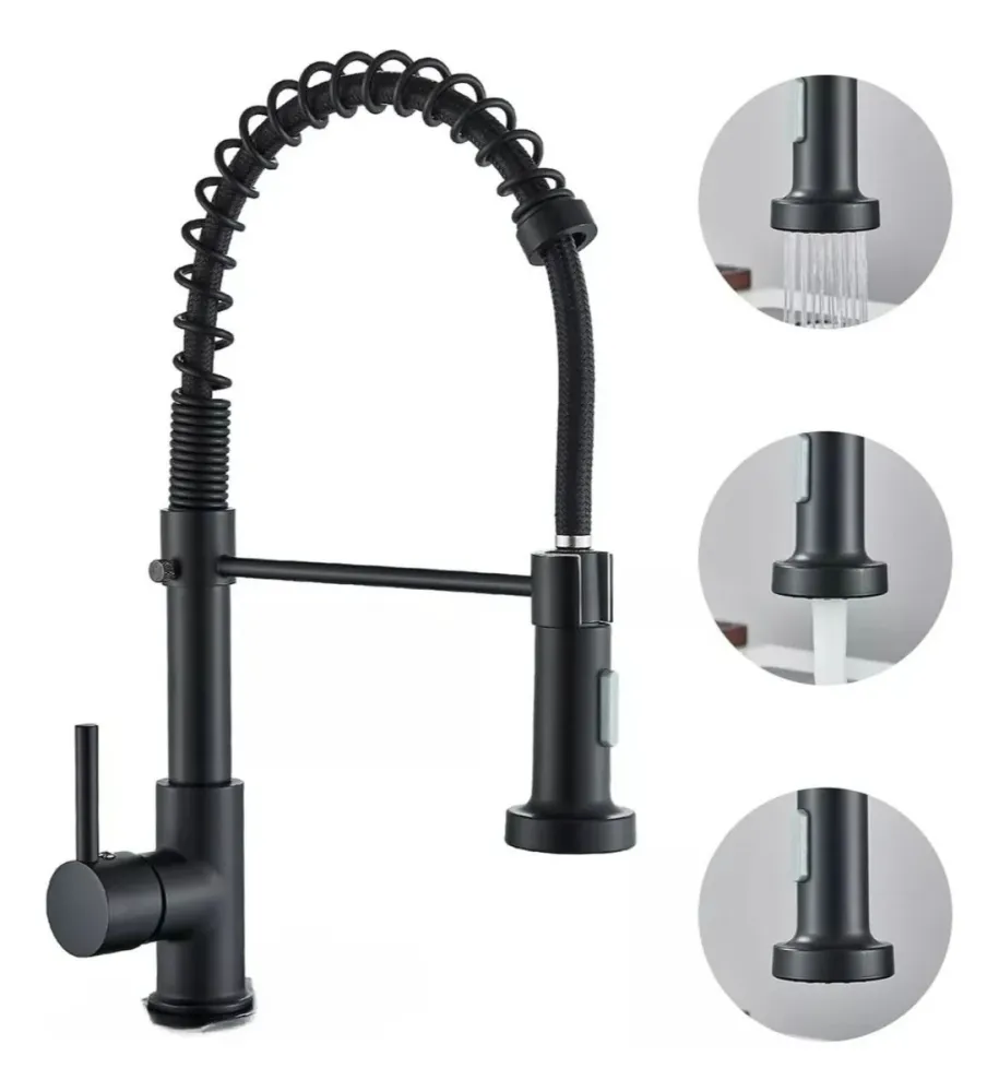 Monocontrol Lavaplatos Flexible Negro Mate BARU