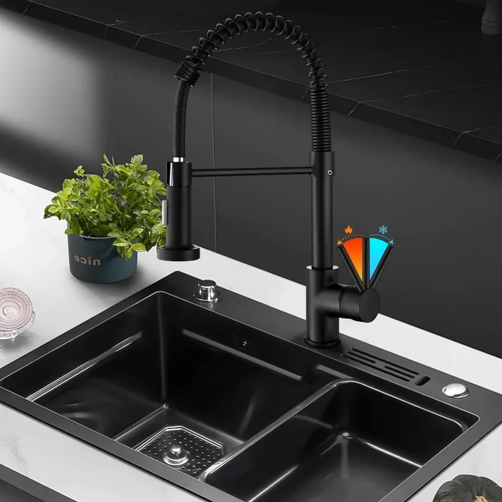 Monocontrol Lavaplatos Flexible Negro Mate BARU