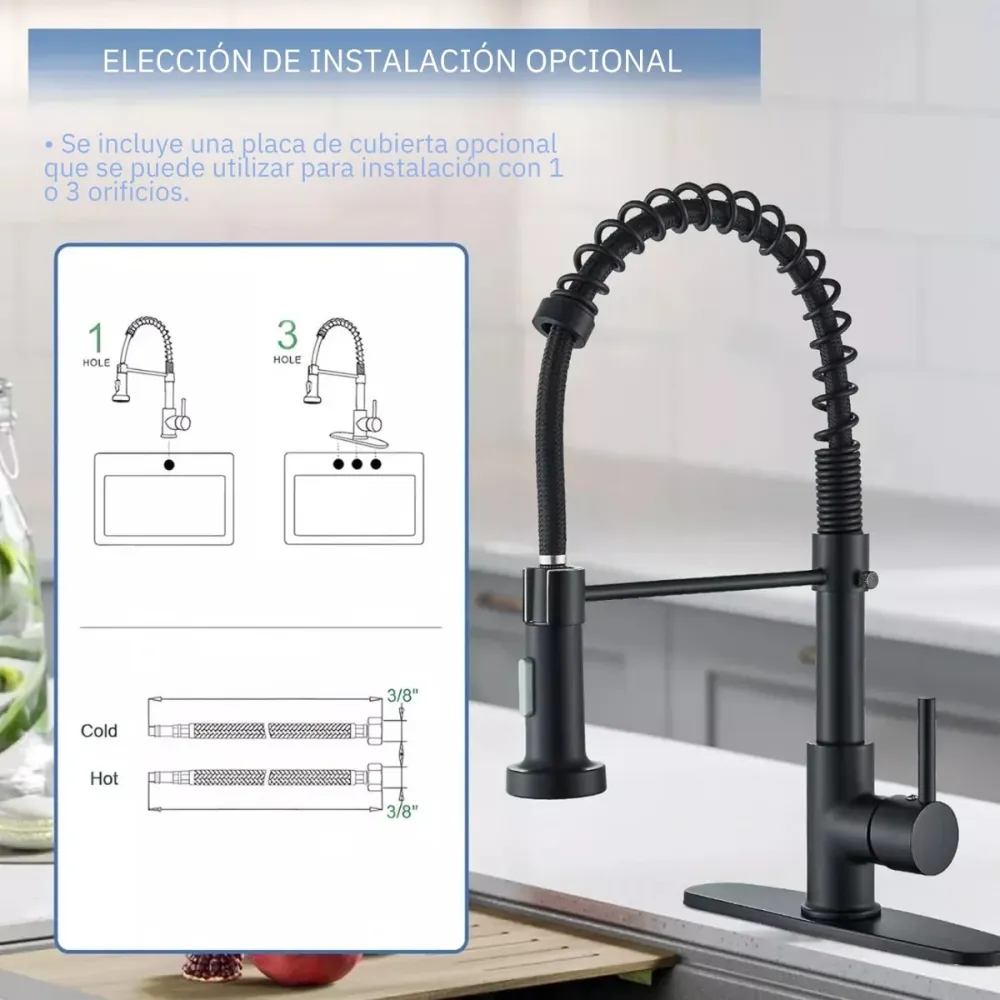 Monocontrol Lavaplatos Flexible Negro Mate BARU