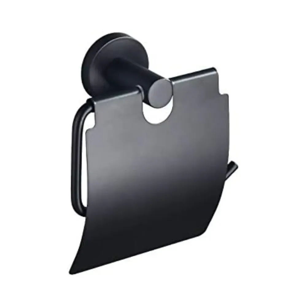 Porta Rollo Con Tapa Negro Mate BARU