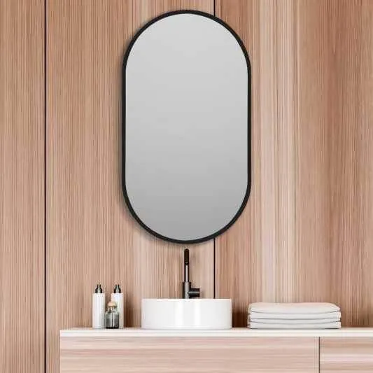 Espejo Ovalado Negro Bathstage