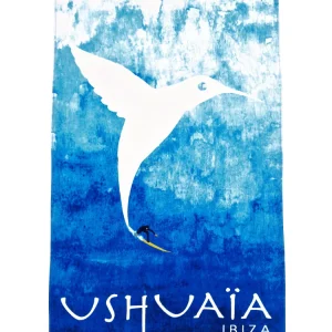 BEACH TOWEL LOGO BLUE