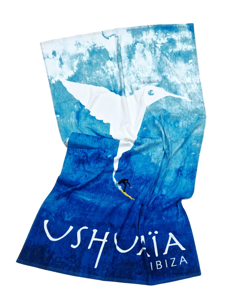 BEACH TOWEL LOGO BLUE