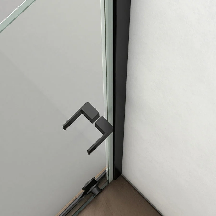 Mampara Frontal MAHATTAN de Becrisa Corredera | 1 Fijo + 1 Puerta Corredera | Opción de Lateral Fijo Cromo