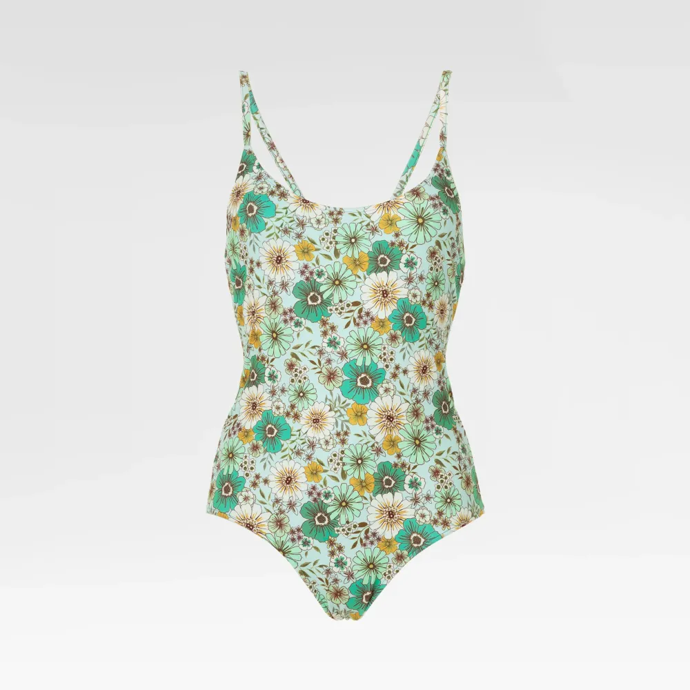 BAÑADOR FLORES Verde Beso Shop