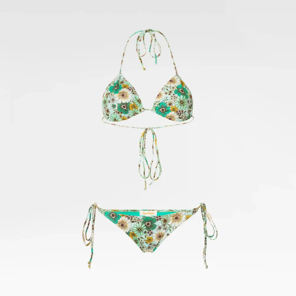 BIKINI FLORES Verde Beso Shop