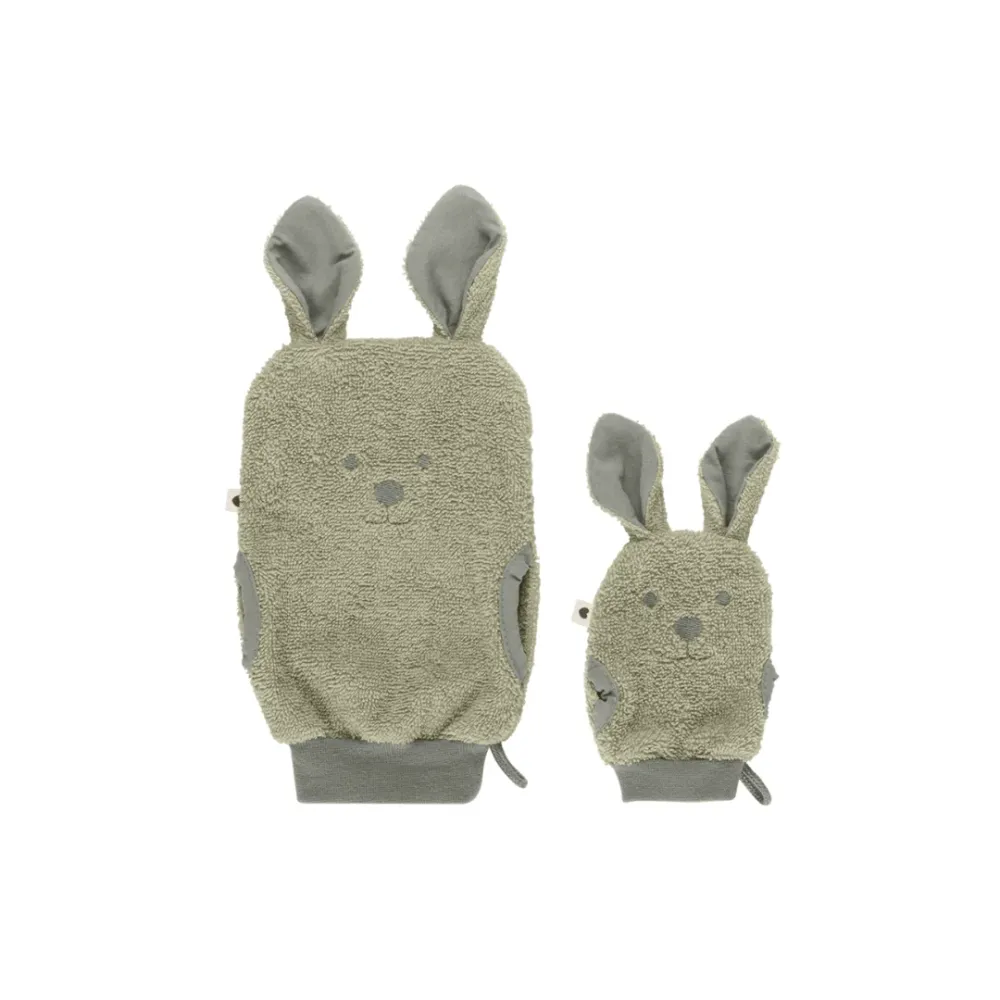 Pack 2 Mitones de Baño Algodón Orgánico - Sage | BIBS