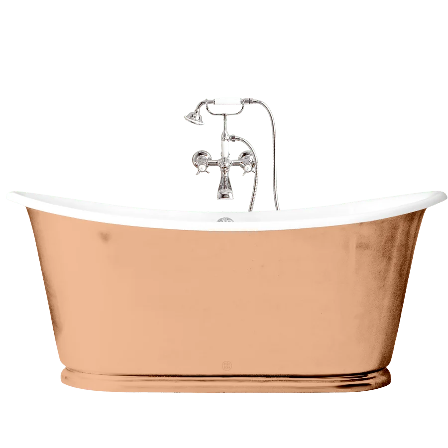 ANTICA ENAMEL CAST IRON BATHTUB COPPER BLEU PROVENCE