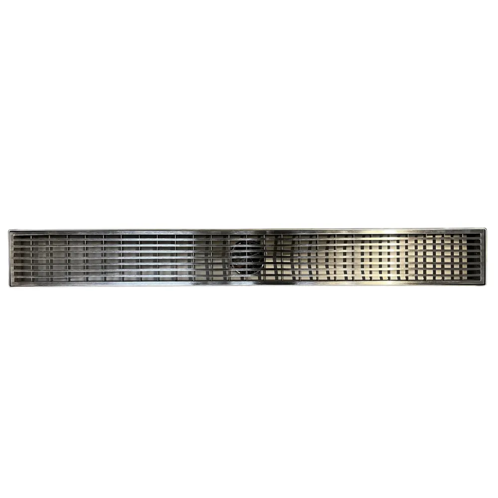 Desagüe para piso lineal 61 cm x 7.5 cm tipo rejilla en acero inoxidable satinado BM