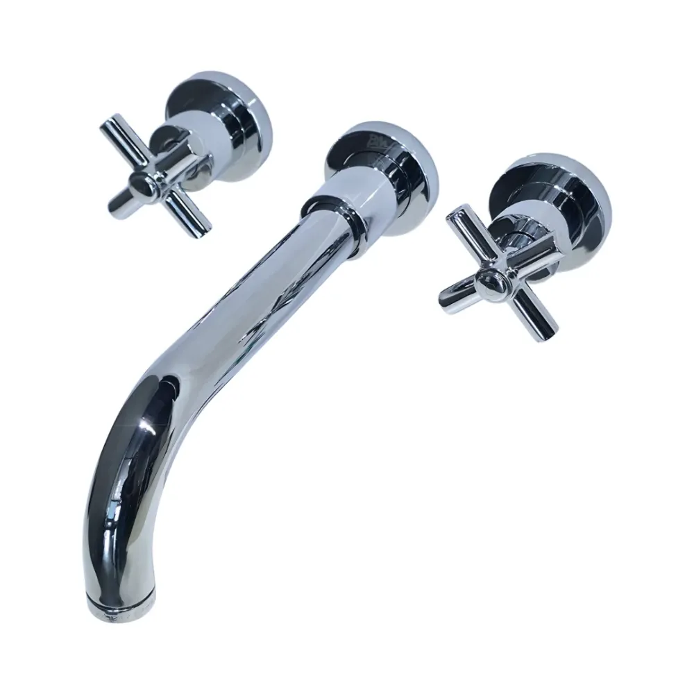 Grifo doble de pared para lavamanos Boston en acero inoxidable cromado - Doble temperatura BM