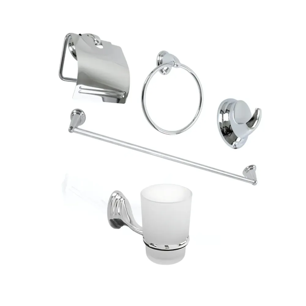 JUEGO ACCESORIOS PARA BAÑO 5 PIEZAS ZINC BOCCHERINI