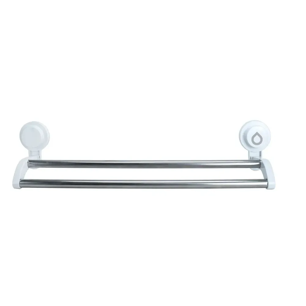 Toallero Doble Barra Adherente 48 cm - Color Blanco BOCCHERINI