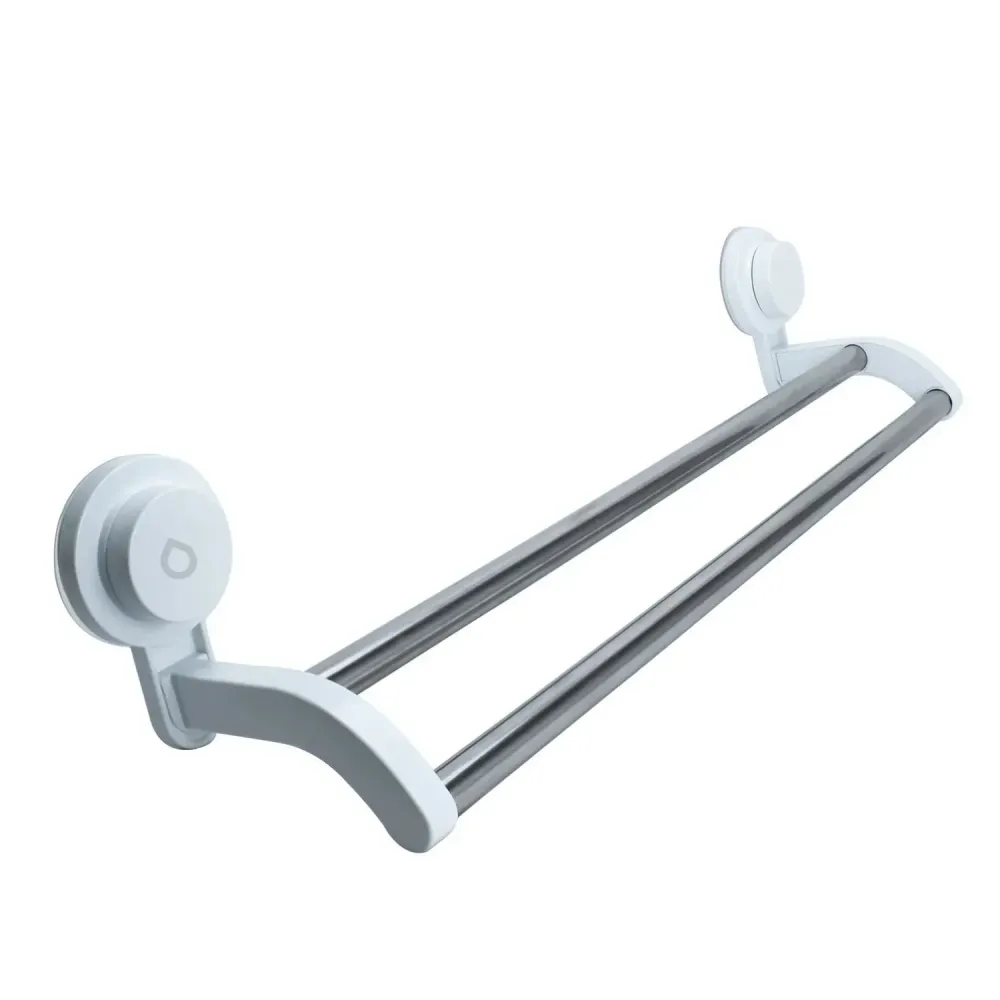 Toallero Doble Barra Adherente 48 cm - Color Blanco BOCCHERINI
