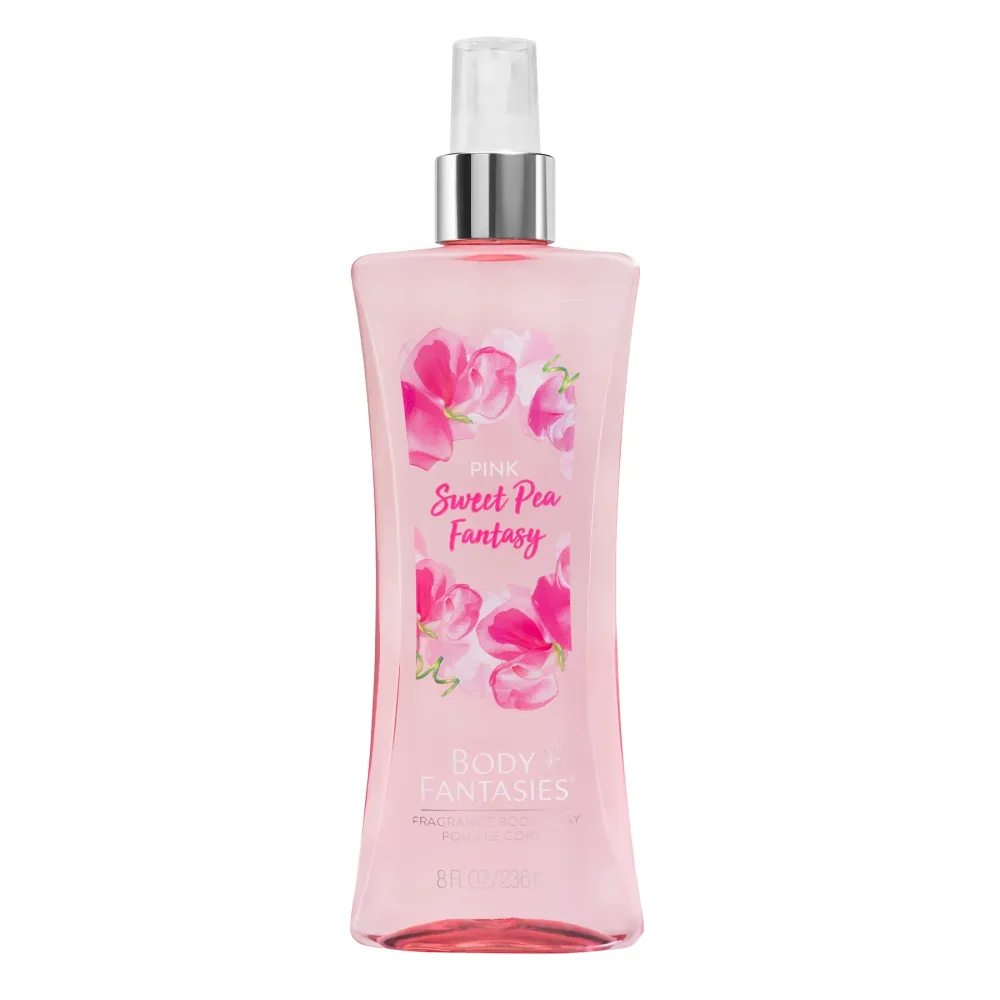 🌸 Body Fantasies, Pink Sweet Pea Fantasy Fragancia Corporal en Spray- 94ml