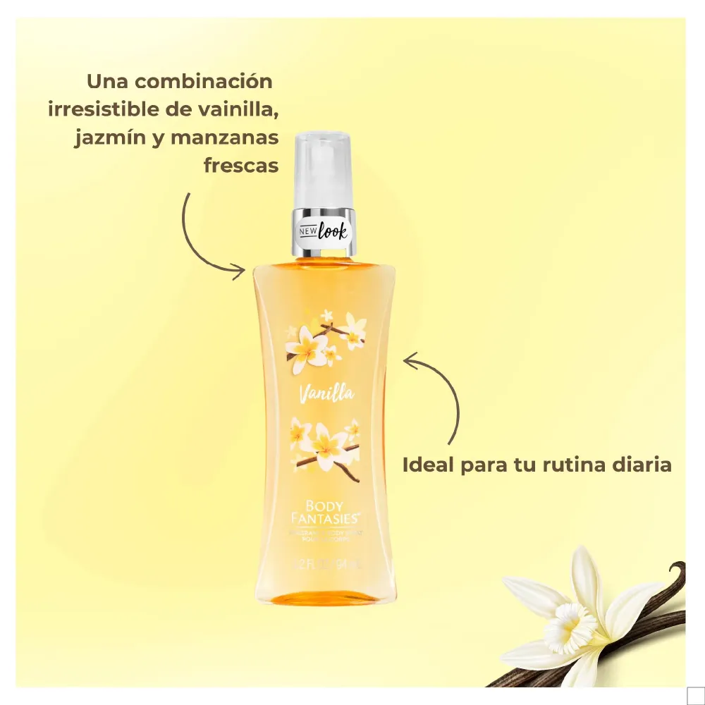 Body Fantasies, Vainilla Fragancia Corporal en Spray - 94ml