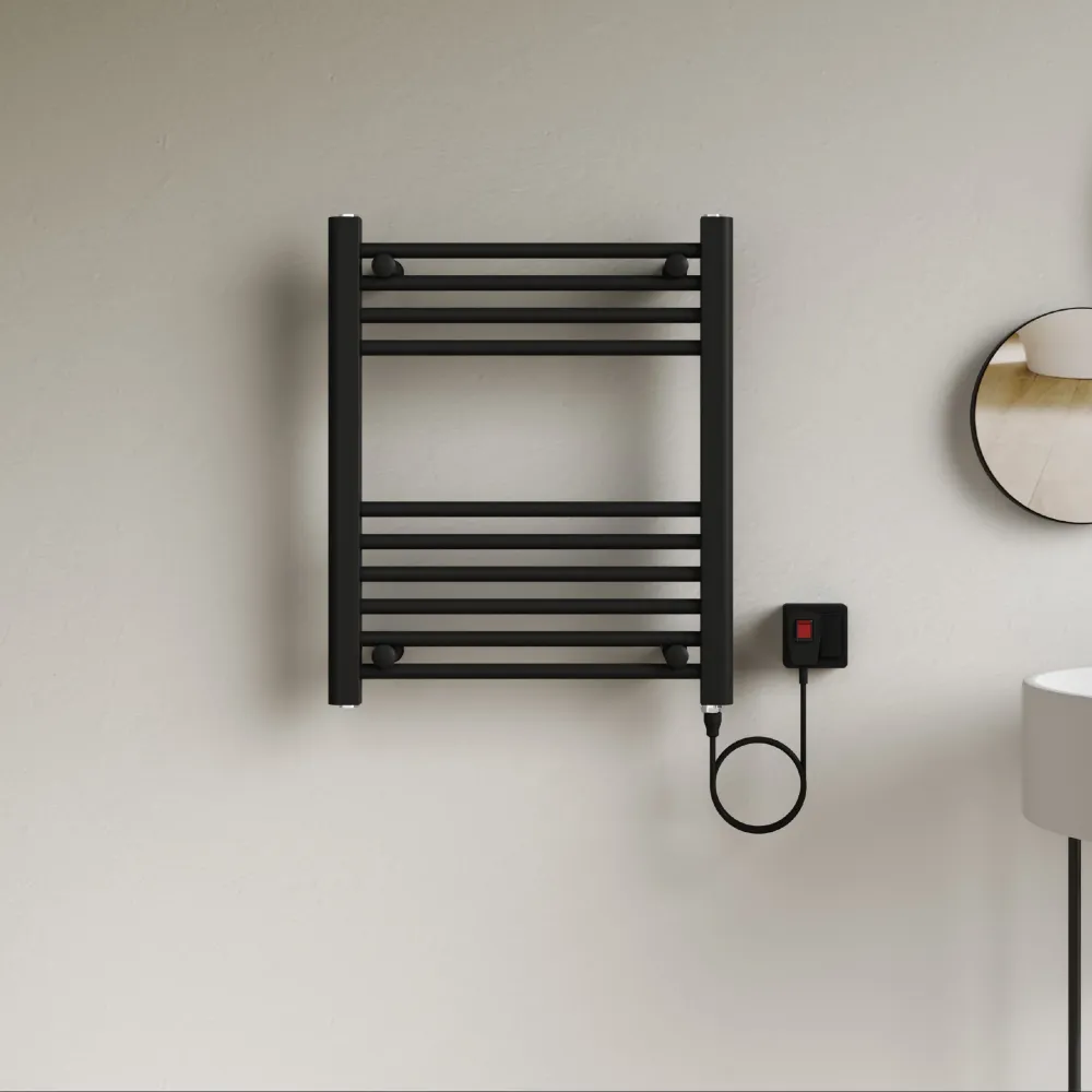 Calefactor Secador de Toallas Eléctrico para Baño 200W Mural 60x50 cm Lipari Negro
