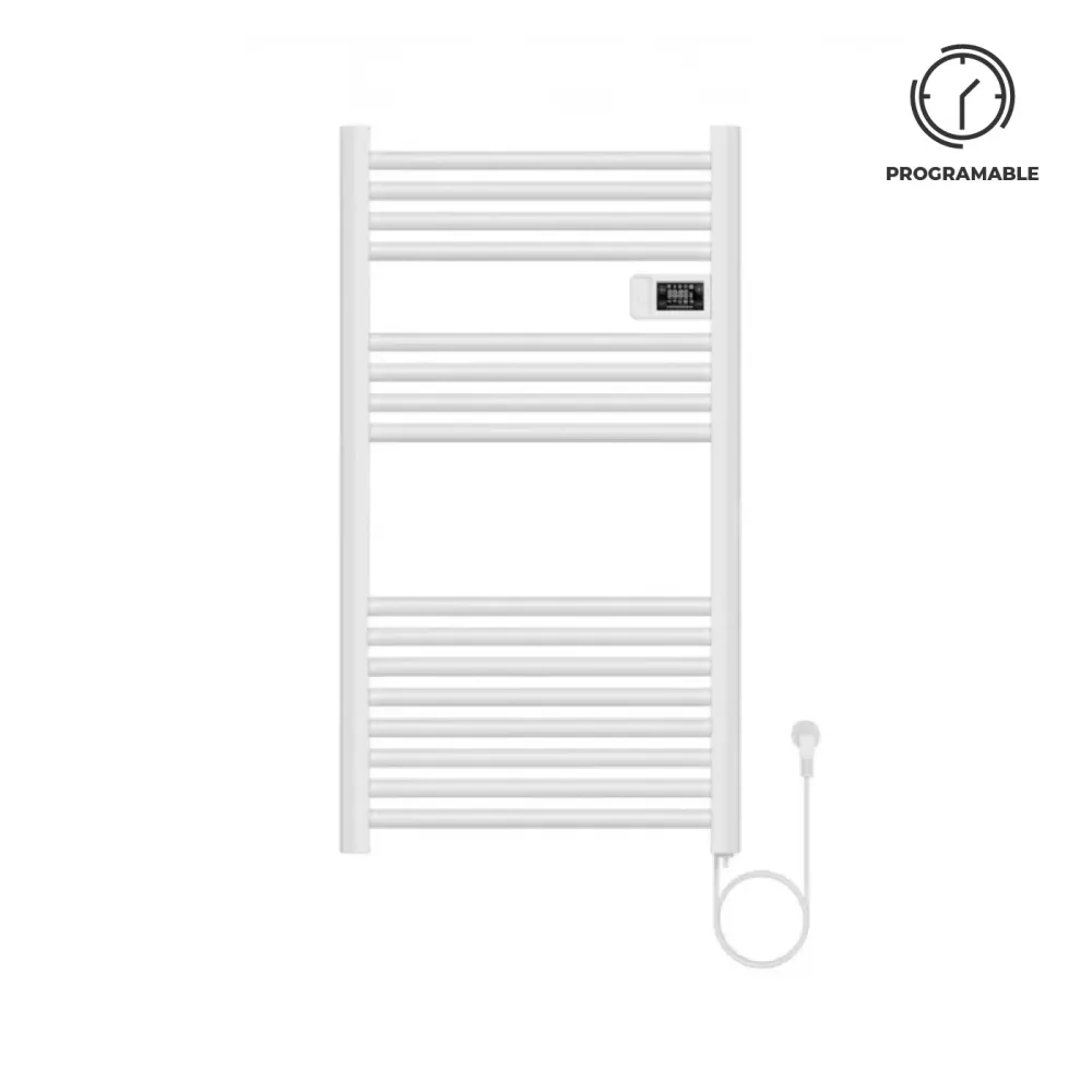 Calefactor Secador de Toallas Eléctrico para Baño Programable 500 w Mural 88x54 cm Vesubio Blanco