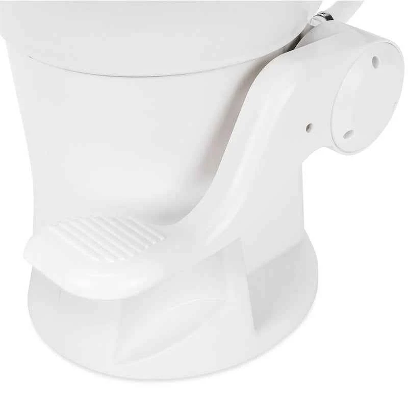 Inodoro de perfil alto para autocaravanas – 41710, descarga permanente con pedal – Asiento de madera – Blanco Camco