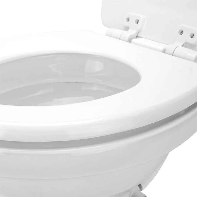 Inodoro de perfil alto para autocaravanas – 41710, descarga permanente con pedal – Asiento de madera – Blanco Camco