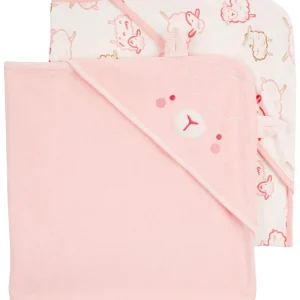 CARTERS NIÑ TOALLA CON CAPUCHA PINK/IVORY 2PK
