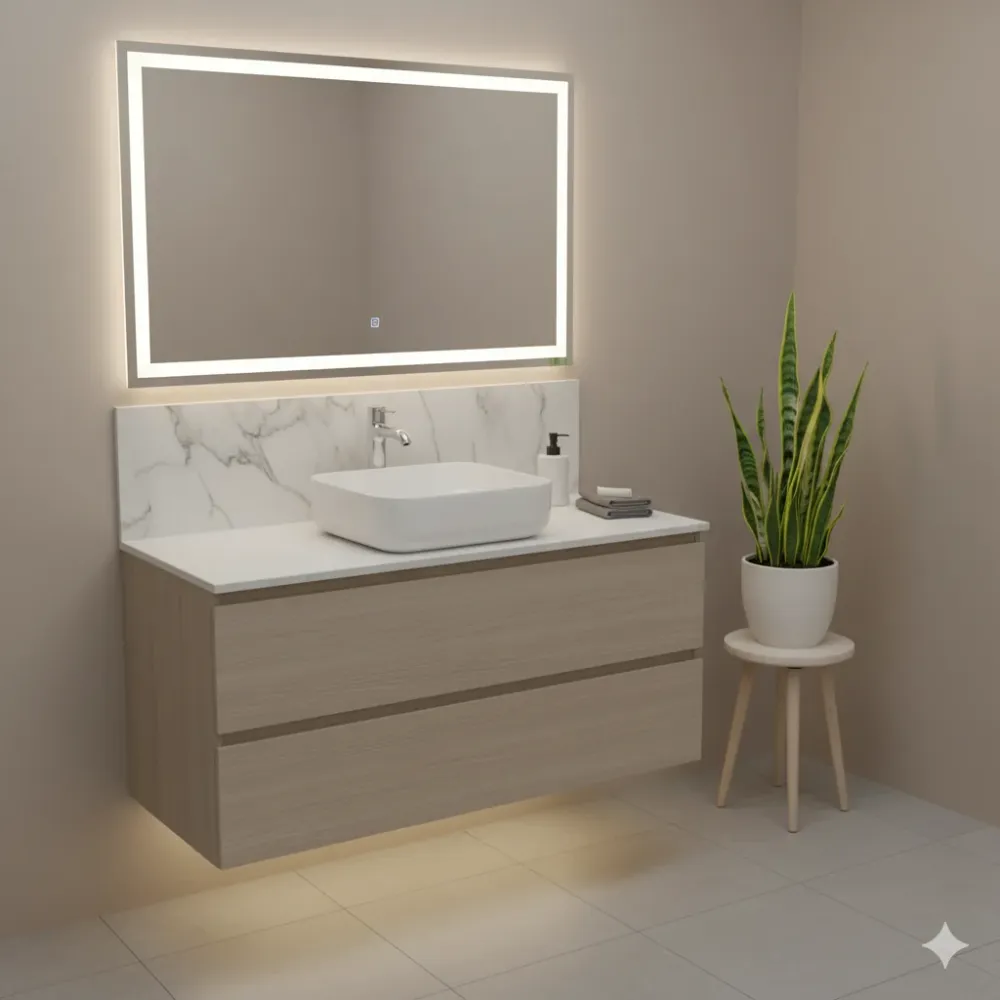 LAVABO CASTEL SAMOA CUADRADO BLANCO