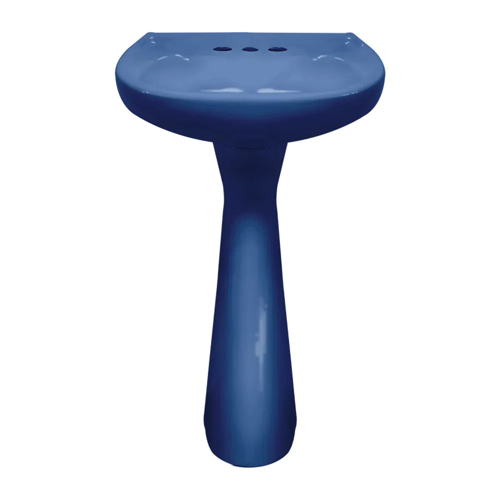 LAVABO Y PEDESTAL CATO JAZMIN AZUL COLONIAL (Calidad única)*