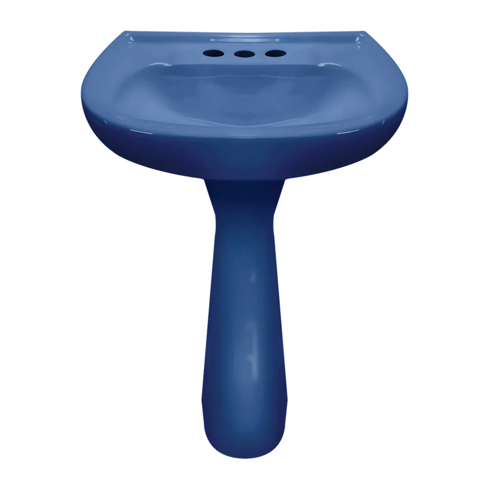 LAVABO Y PEDESTAL CATO JAZMIN AZUL COLONIAL (Calidad única)*