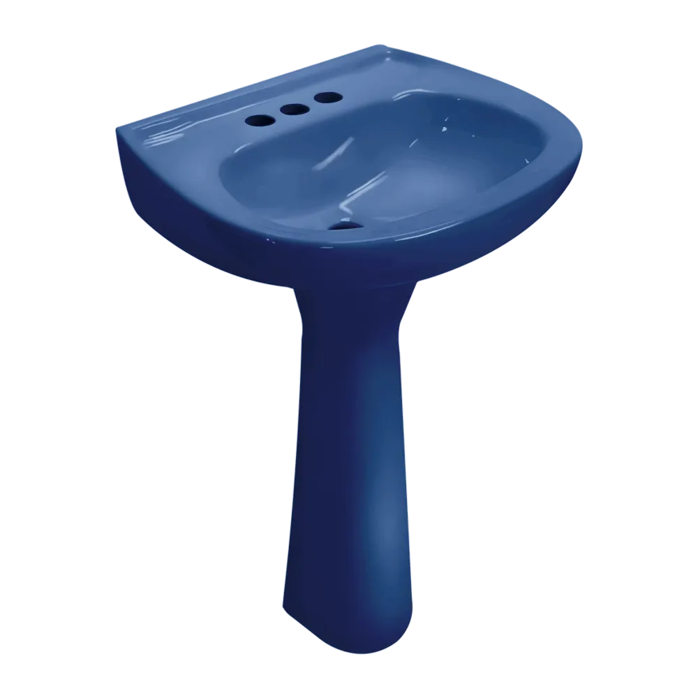 LAVABO Y PEDESTAL CATO JAZMIN AZUL COLONIAL (Calidad única)*