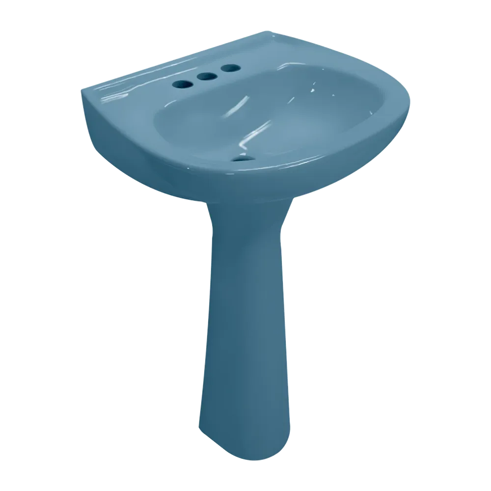 LAVABO Y PEDESTAL CATO JAZMIN AZUL HOLANDA (Calidad única)*