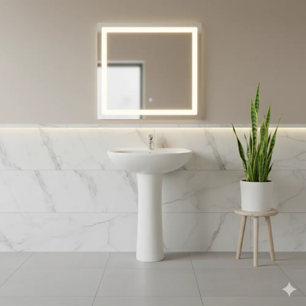 LAVABO Y PEDESTAL CERAMOSA COMFORT BLANCO (Calidad única)*