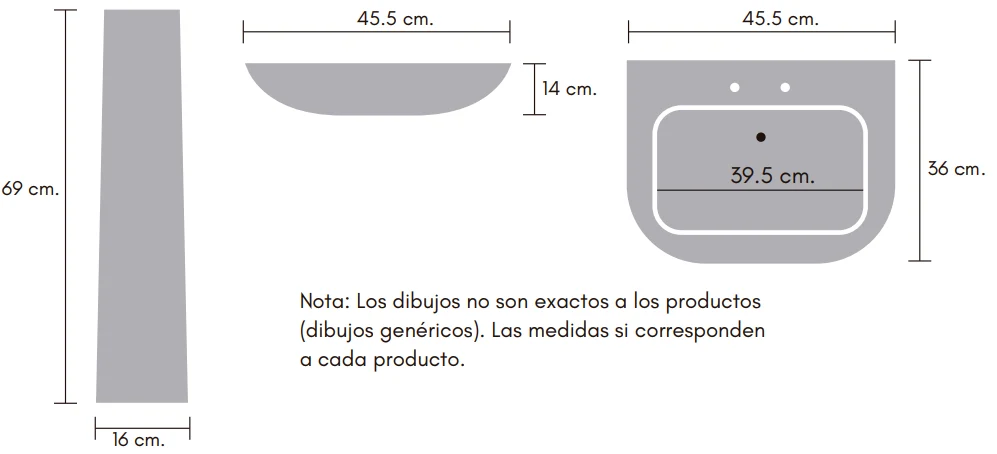 LAVABO Y PEDESTAL CERAMOSA COMFORT BLANCO (Calidad única)*