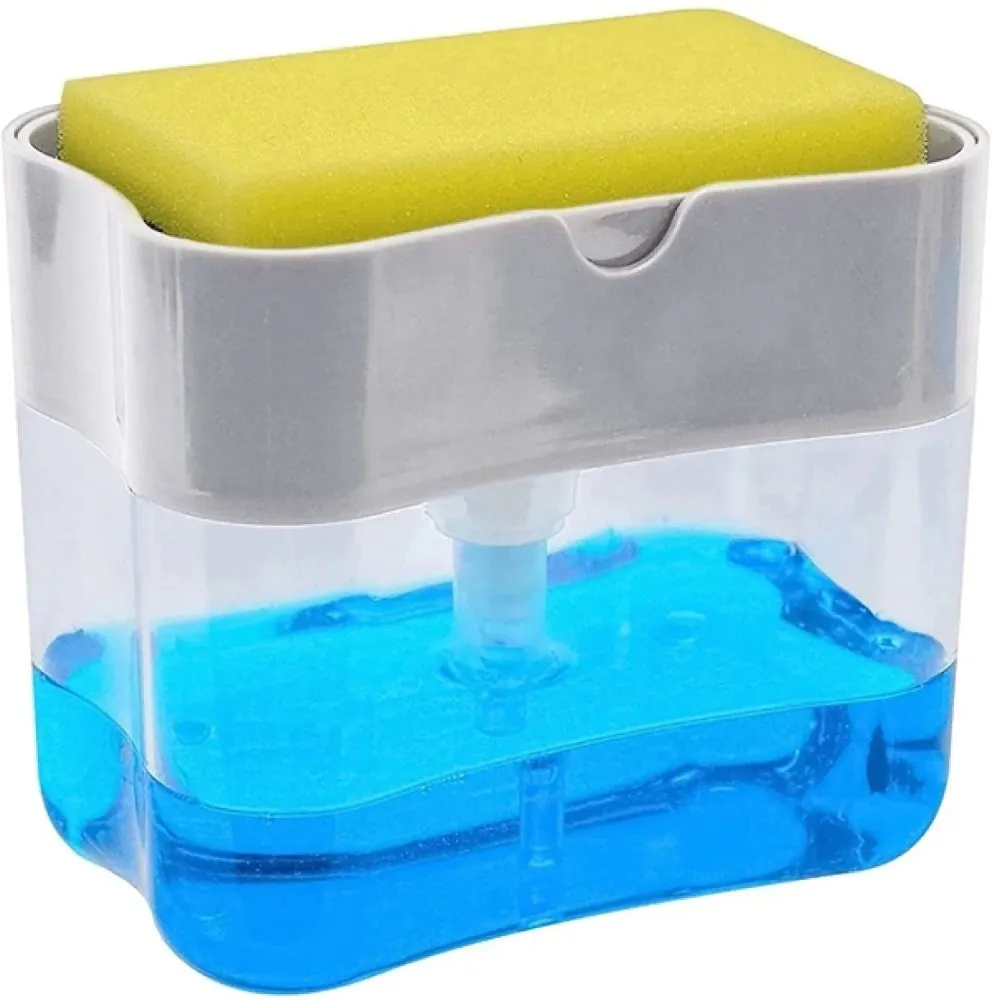 Dispensador de jabón 2 en 1 para cocina con esponja CHIC-FANTASY