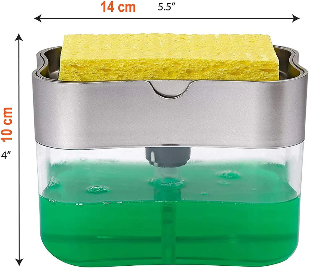 Dispensador de jabón 2 en 1 para cocina con esponja CHIC-FANTASY