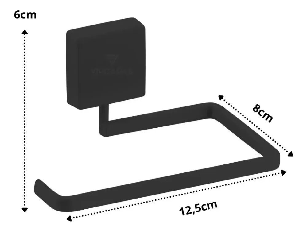 Portarrollos - 6x8x12 cm Negro Classic Home