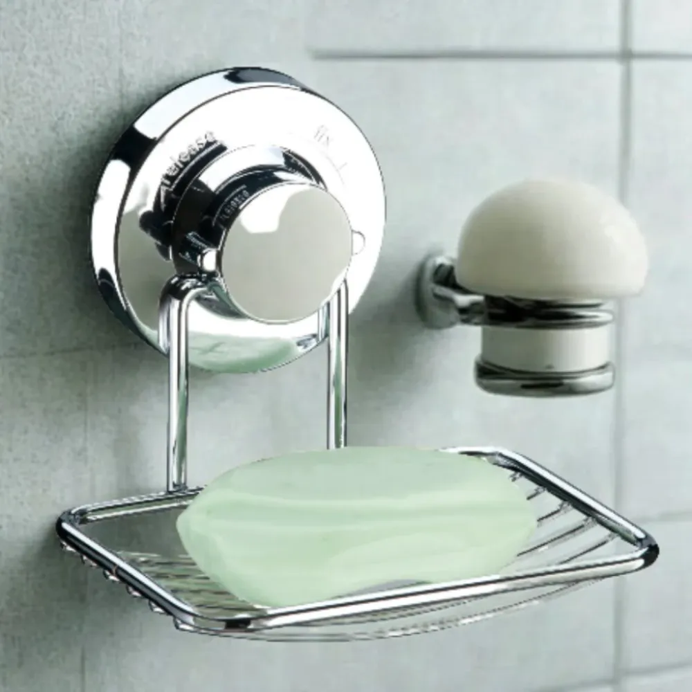 Jabonera cromada c/ ventosa - 12x11x10 cm classichomepy-shop