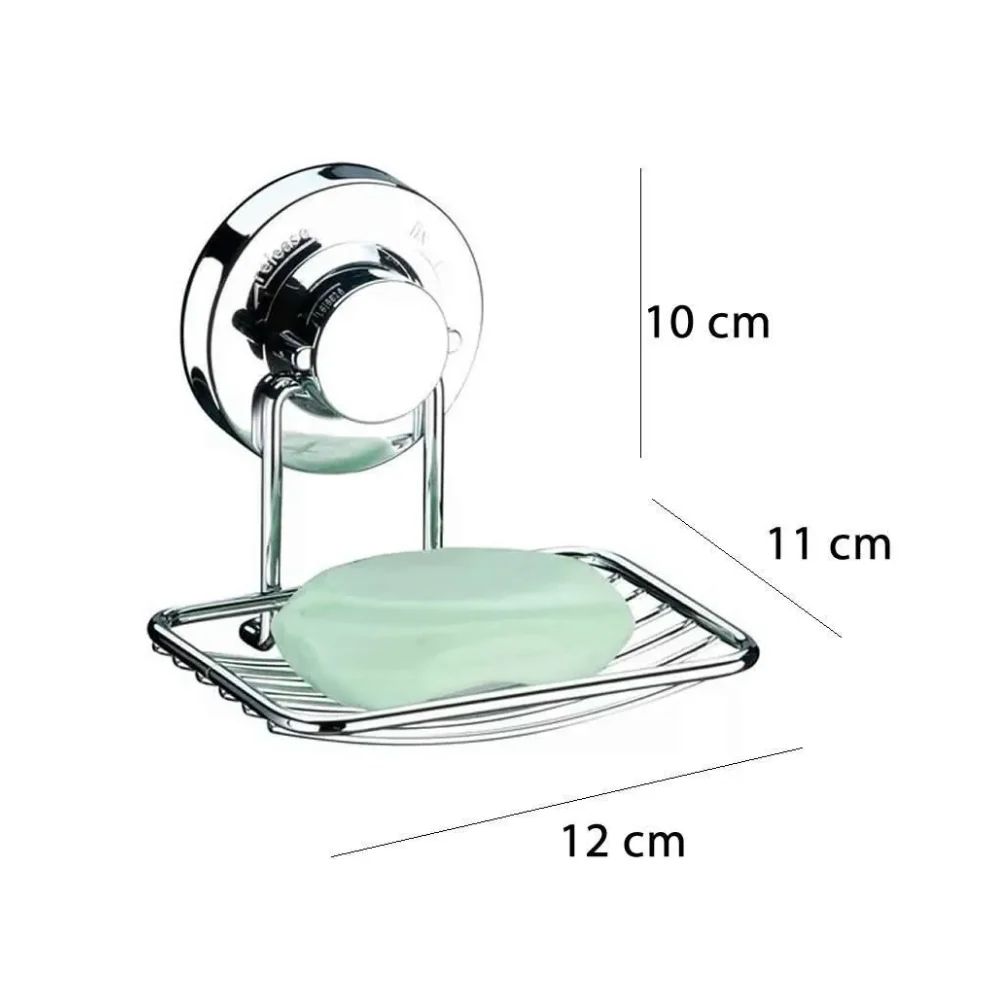 Jabonera cromada c/ ventosa - 12x11x10 cm classichomepy-shop