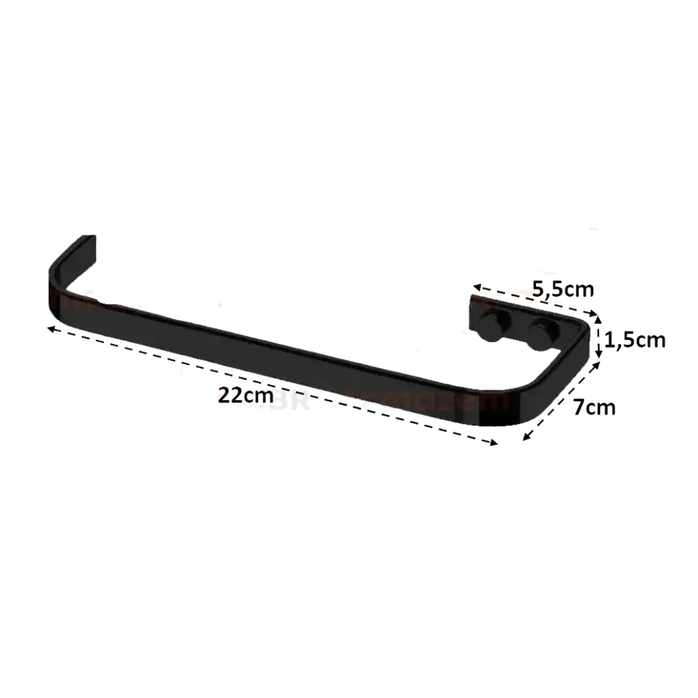 Toallero Negro Mate - 22x7x1 cm classichomepy-shop