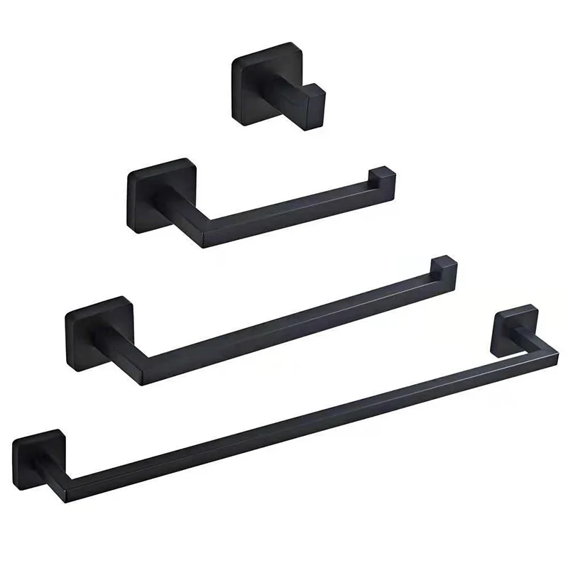 Accesorio de baño de acero inoxidable, individual o en conjunto. Juego de baño moderno. Clearhalo